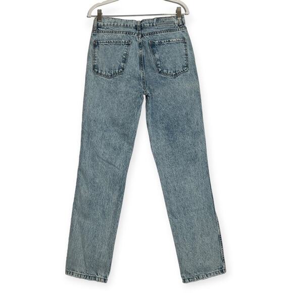 Revice High Rise Button Fly Straight Leg Jeans SIZE 28 x 30 Destroyed Blue - Picture 2 of 10